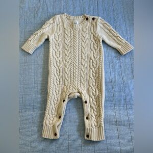 Baby Gap Beige Cable-Knit Sweater One-Piece Cream Color 3-6 Months Fall Autumn